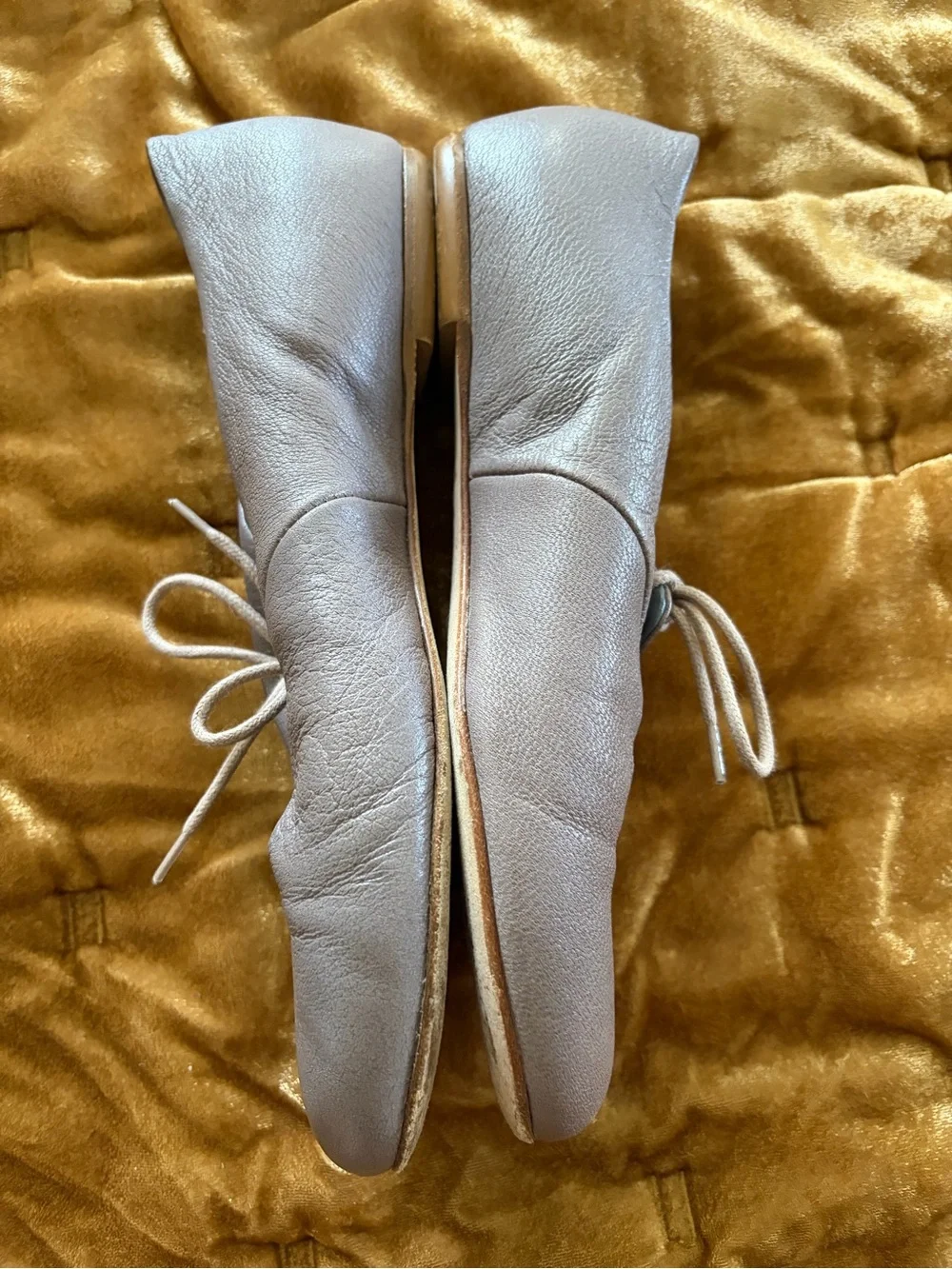 Lilimill Gray Lace-Up Ballet Flats - Picture 5 of 9
